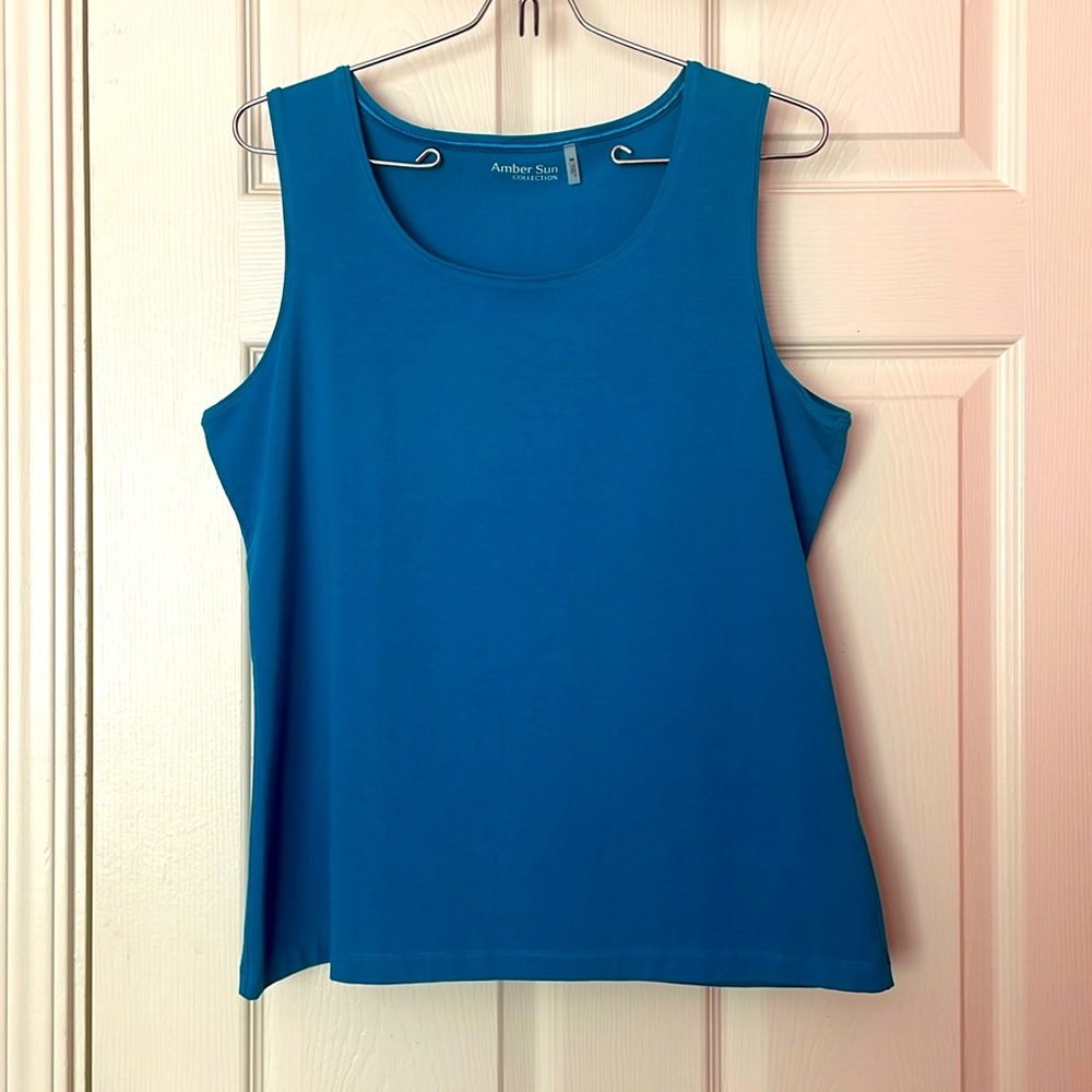 Bright turquoise tank top